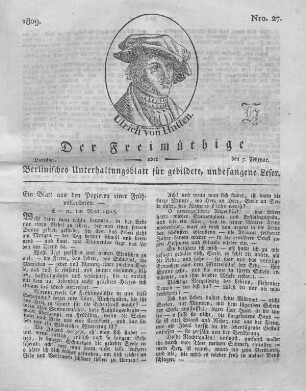Nro. 27., Dienstag, den 7. Februar 1809