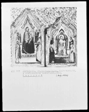 Italienisches Altärchen mit einer thronenden Madonna