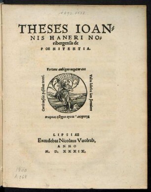 THESES IOAN=||NIS HANERI NO=||ribergensis de || POENITENTIA.||
