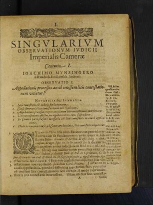 Singularium Observationum Iudicii Imperialis Camerae