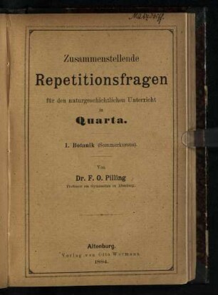 Quarta, 1: Botanik (Sommerkursus)