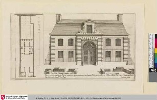 Le Grand Marot, Bl. 74: Plan et esleuation d'vne maison apartenant a l'hostel Dieu de Paris [...]