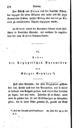 16. Ueber die Aegyptischen Pyramiden.
