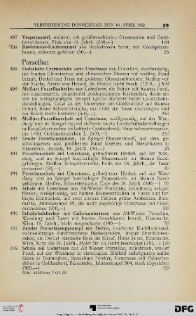 Porzellan (Nr. 489-507)