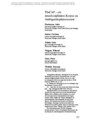 TInCAP – ein interdisziplinäres Korpus zu Ambiguitätsphänomenen