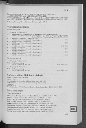 Aufbaustudium Molekularbiologie