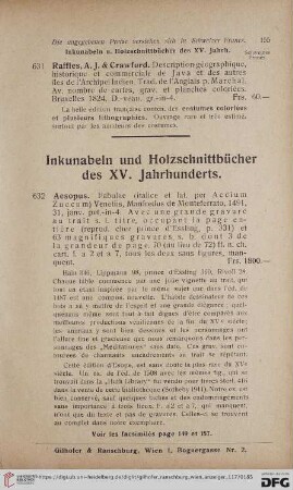 Inkunabeln und Holzschnittbücher des XV. Jahrhunderts (Nr. 632 - 680)