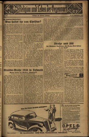 Dritte Ausgabe vom Sonntag, den 27. September 1936.