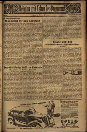 Dritte Ausgabe vom Sonntag, den 27. September 1936.