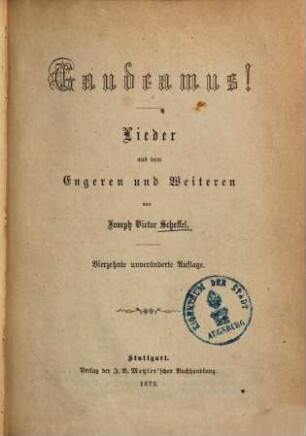 Gaudeamus! : Lieder aus d. Engeren u. Weiteren