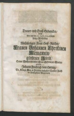 Trauer- und Trost-Gedancken