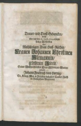 Trauer- und Trost-Gedancken