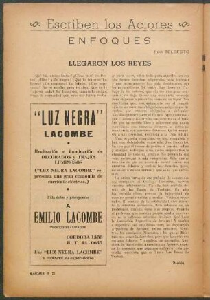 Escriben los Actores : Enfoques por Telefoto - LLegaron los reyes