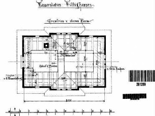 Wittighausen: Nebengebäude Wasserstationsgebäude Grundriß oberen Raum (mit Gebälk)