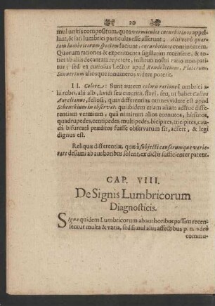 Cap. VIII. De Signis Lumbricorum Diagnosticis.