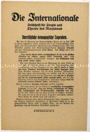 Flugblatt der SPD gegen die KPD