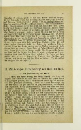 11. Die deutschen Freiheitskriege von 1813 bis 1815