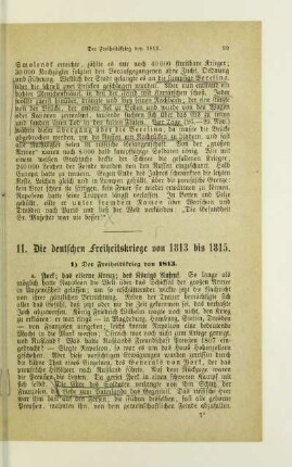 11. Die deutschen Freiheitskriege von 1813 bis 1815