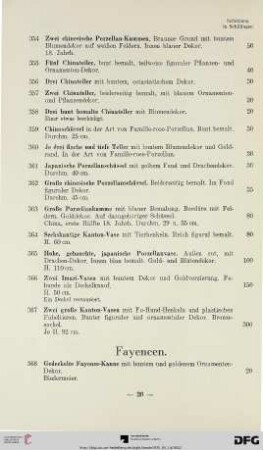 Fayencen (Nr. 368-393a)