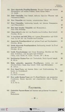 Fayencen (Nr. 368-393a)