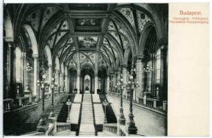 Budapest. Parlament (1896). Haupteingang : Budapest. Parlament (1885-1904; Imre Steindl, Eröffnung 1896). Haupteingang