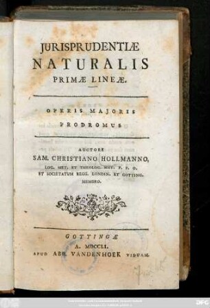 Jurisprudentiæ Naturalis Primæ Lineæ