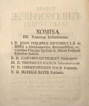 Nomina dd. primorum defendentium.