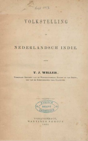 Volkstelling in Nederlandsch Indie