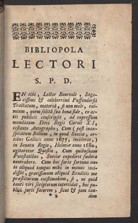 Bibliopola Lectori