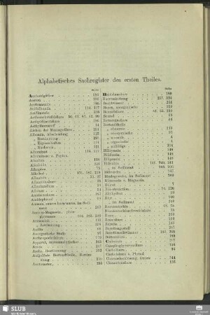 Alphabetisches Sachregister des ersten Theiles