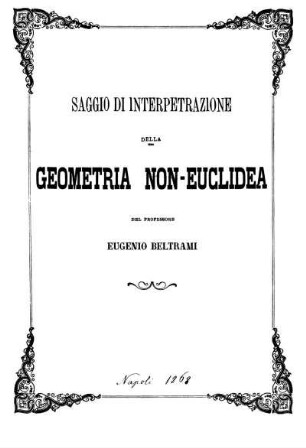 Saggio di interpretazione della geometria Non-Euclidea