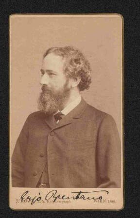 Foto von Lujo Brentano, mit Unterschrift