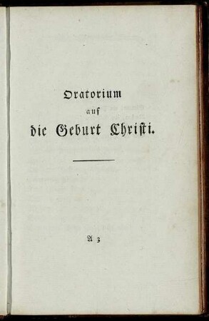 Oratorium auf die Geburt Christi.