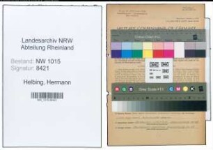 Entnazifizierung Hermann Helbing , geb. 24.05.1891 (Techniker)