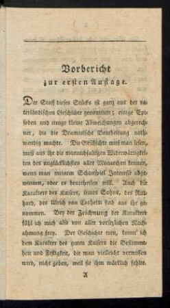Vorbericht zur ersten Auflage.