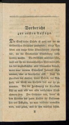 Vorbericht zur ersten Auflage.