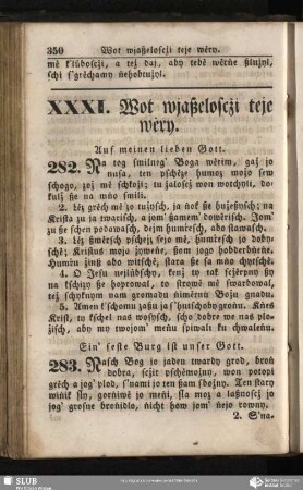 XXXI. Wot wjaßeloscżi teje wėry