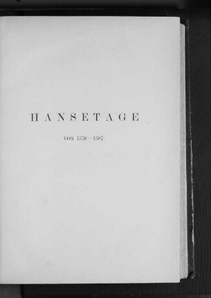 Hansetage von 1370-1387.