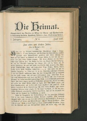 7. Jahrgang. No. 6. Juni 1897.