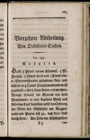 Vierzehnte Abtheilung. Von Destillirten Sachen.
