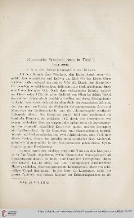 6: Romanische Wandmalereien in Tirol, 3, Aus der Johannescapelle zu Brixen