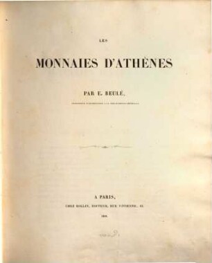 Les Monnaies d' Athènes