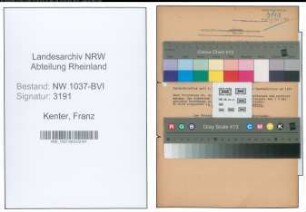 Entnazifizierung Franz Kenter , geb. 01.05.1886 ()