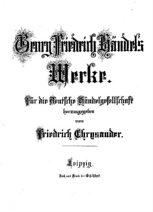 Georg Friedrich Händel's Werke, 48. Sammlung verschiedener Instrumental-Werke für Orgel und Klavier, Orchester- und Kammer-Musik
