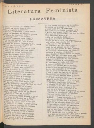 Primavera : Literatura feminista