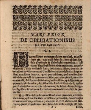 Dissertationis De Obligationibus Ex Promissis Pars ..., 1