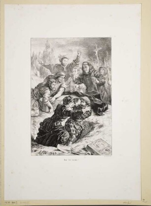 Hamlet und Laertes im Grab Ophelias, Blatt 15 der Folge "Illustrationen zu Shakespears Hamlet"