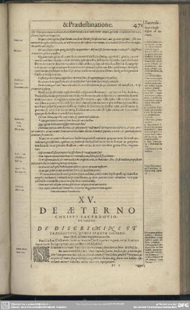 XV. De Aeterno Christi Sacerdotio, Et Regno