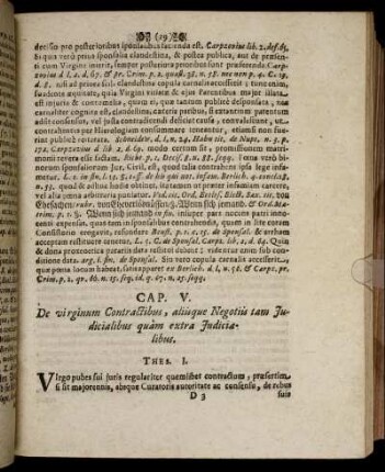 Cap. V. De virginum Contractibus, aliisque Negotiis tam Judicialibus quam extra Judicialibus.