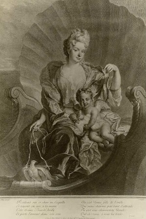 Venus mit Amor im Muschelwagen